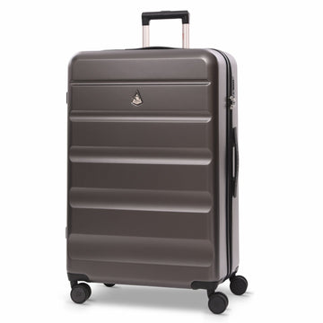 Aerolite Large 28" 100L Lightweight ABS Hard Shell Suitcase, 4 Dual Wheel Spinner, TSA Lock, Durable Check-In Hold Luggage - Charcoal